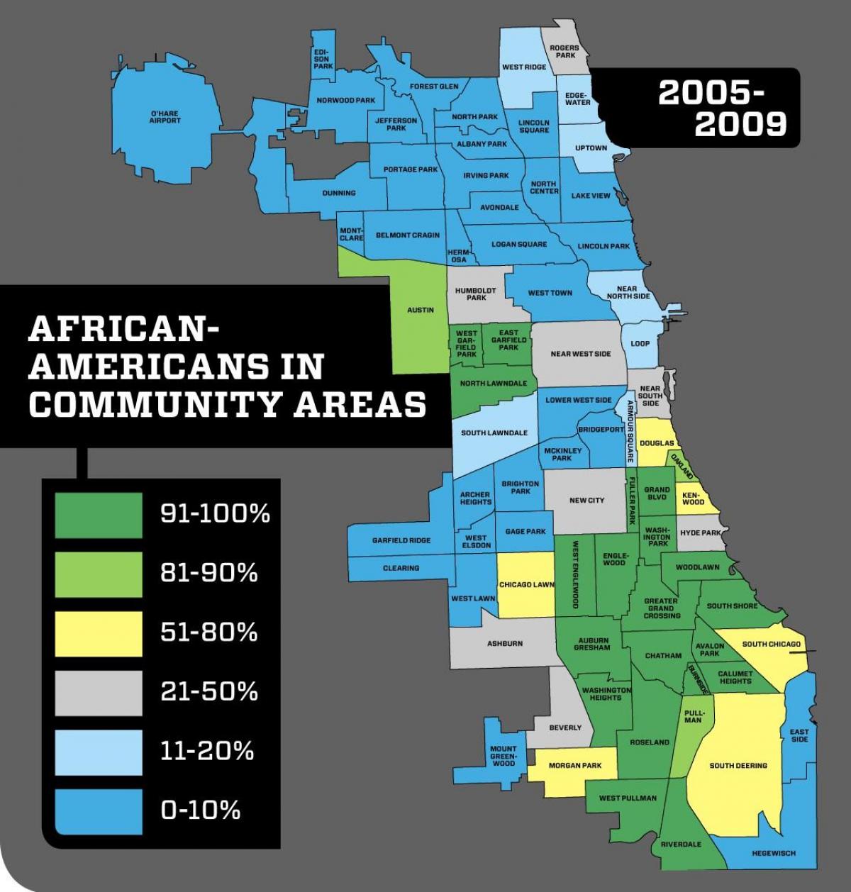 Chicago stadsdel brott karta