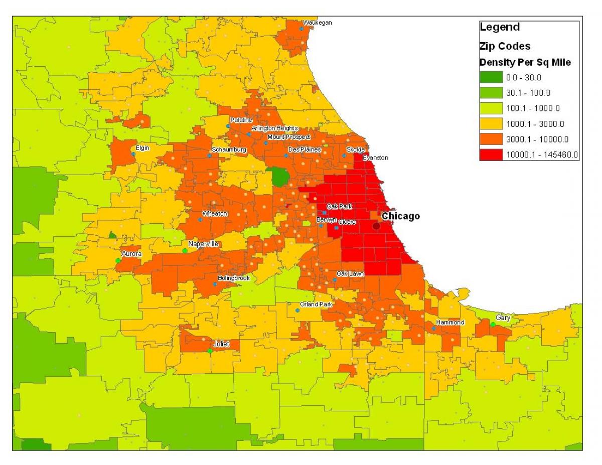 demografiska karta över Chicago