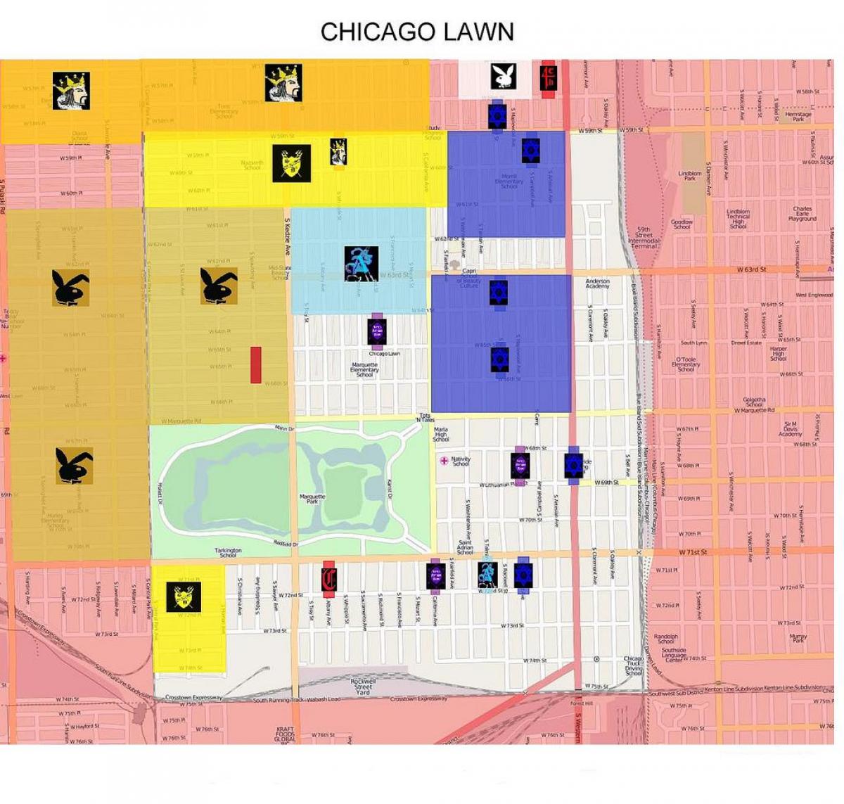 gänget karta Chicago