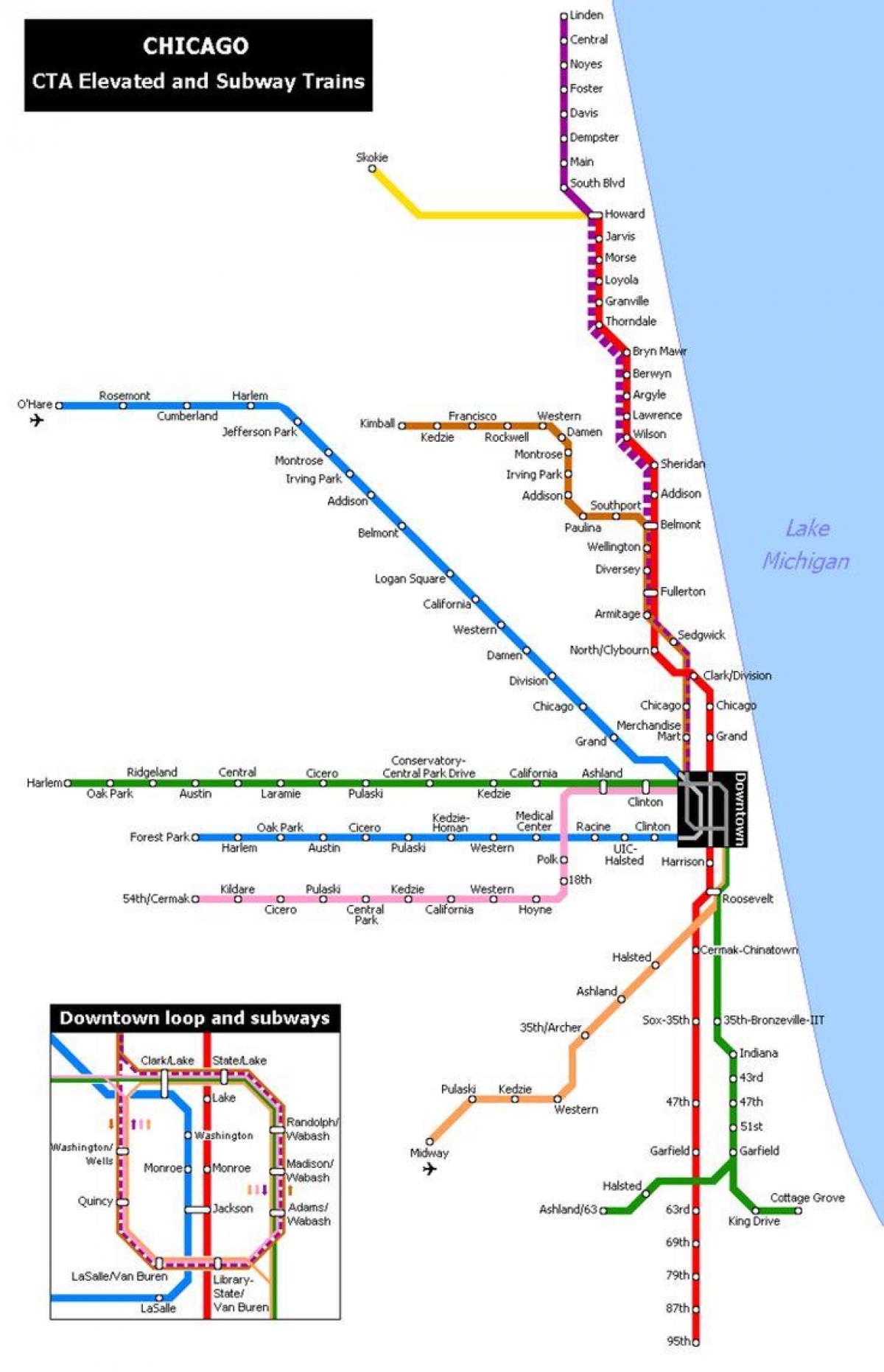 karta över Chicago metro