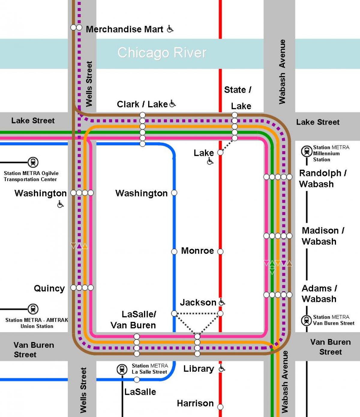 orange linje karta Chicago