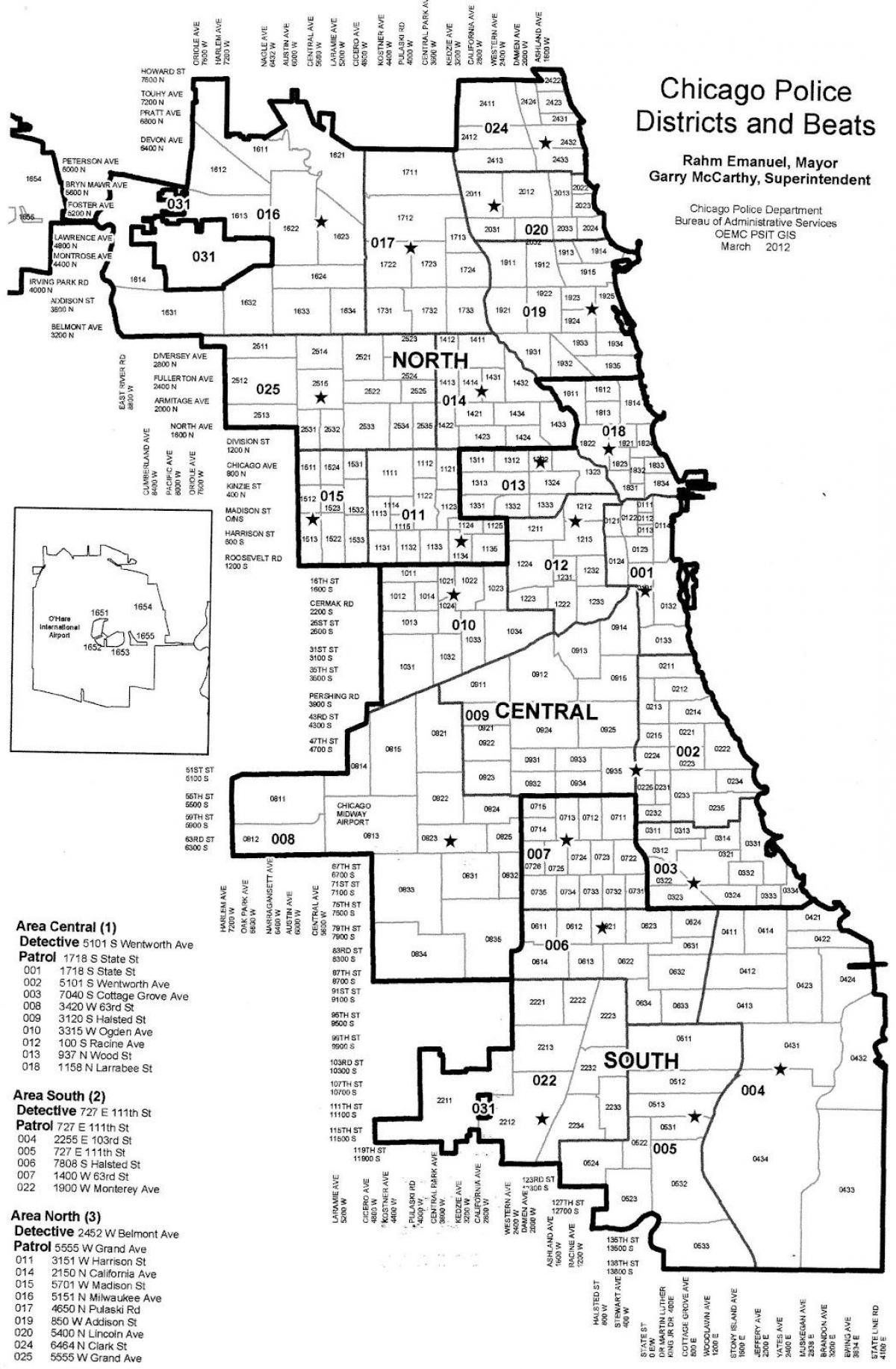 polisen distrikt karta över Chicago
