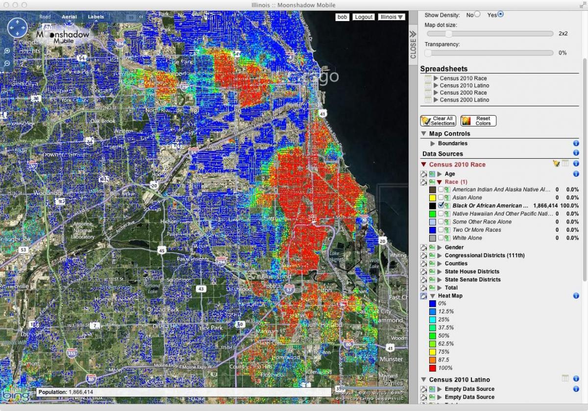 Chicago skytte hotspots karta