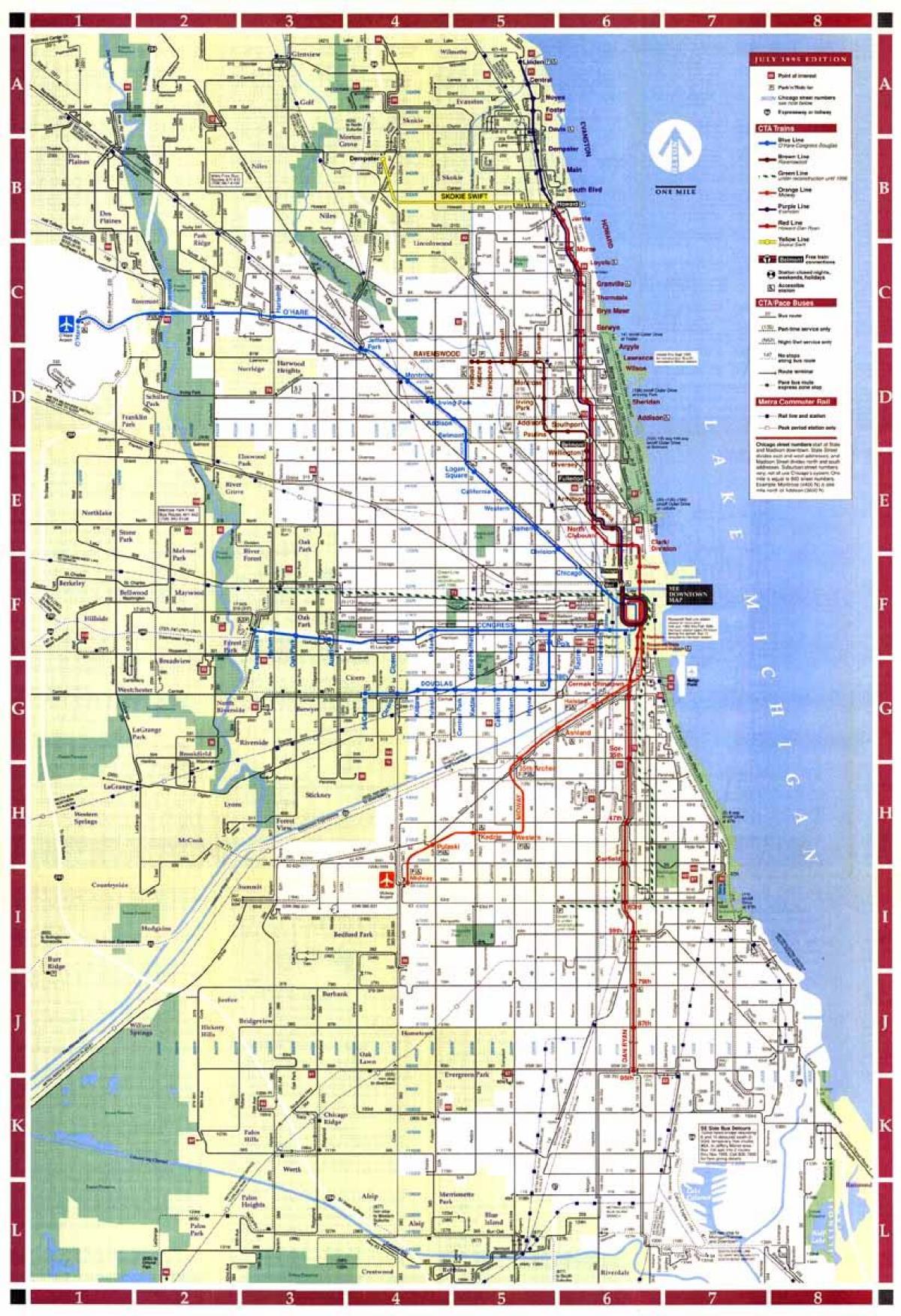 karta över Chicago stadens gränser