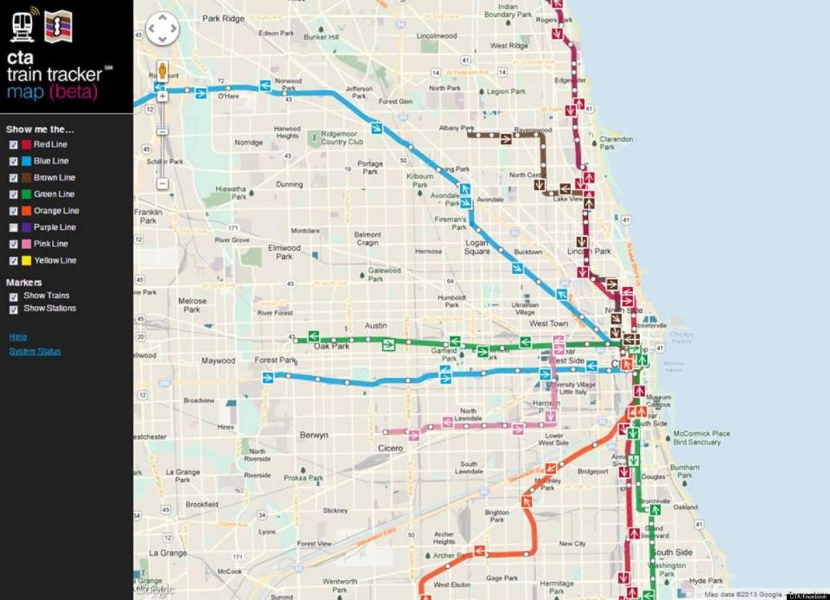 Chicago kollektivtrafik karta