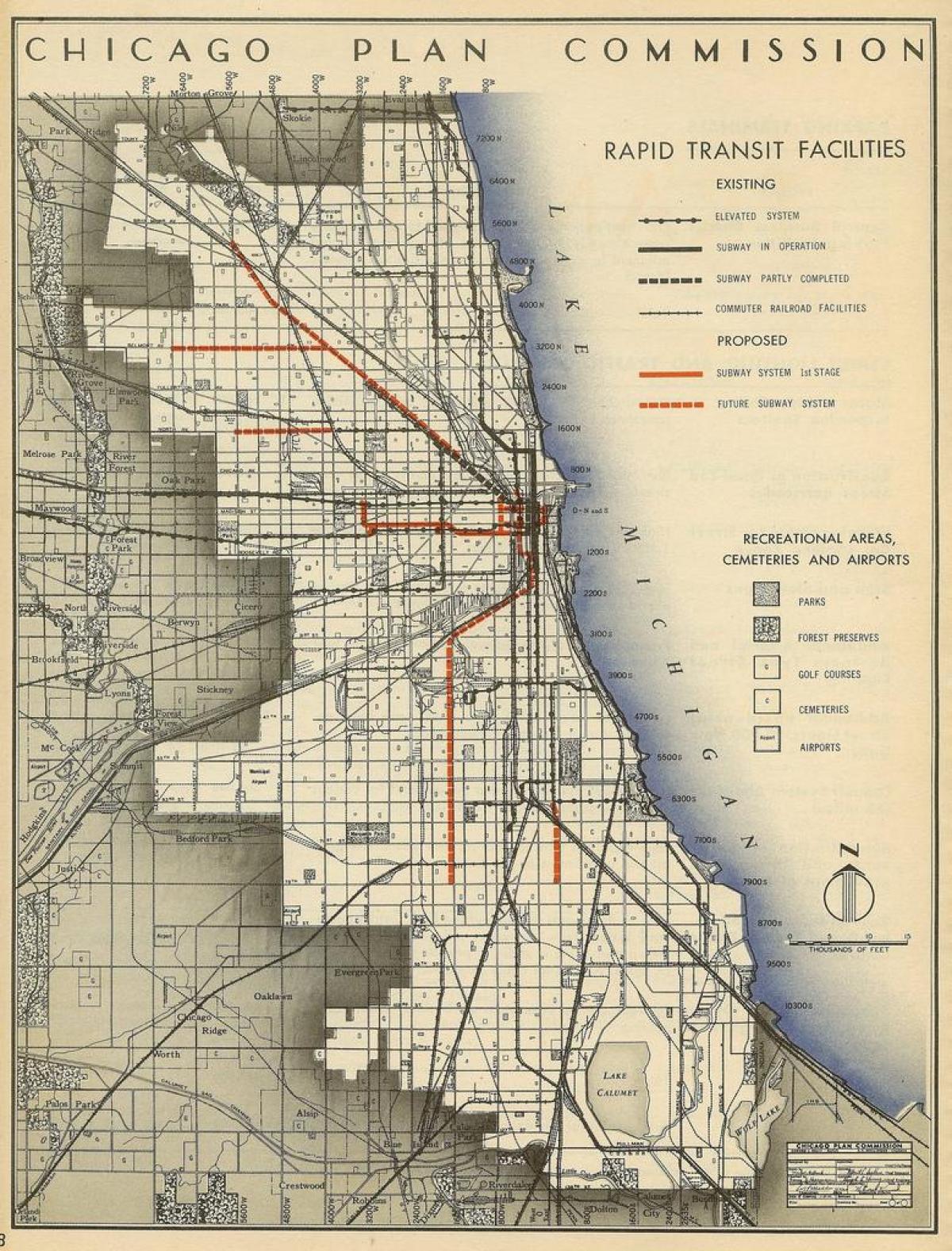 karta över Chicago tunnelbana