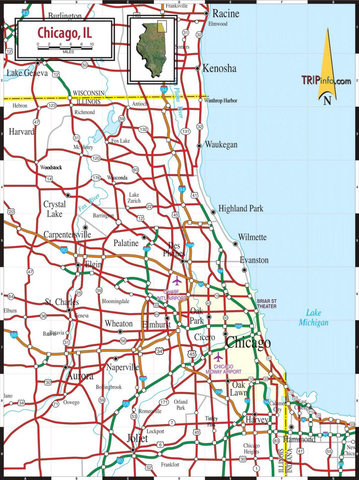 karta över Chicago il