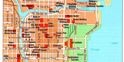 Karta över attraktioner i Chicago