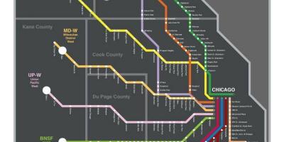 Metra tåg karta Chicago