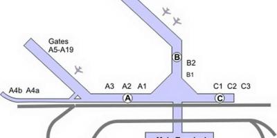 Karta över Chicago Midway flygplats