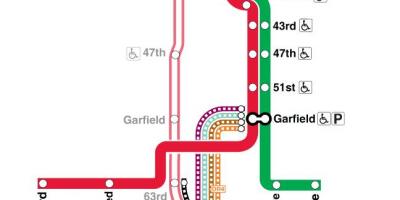 Karta över röda linjen Chicago