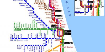 Tunnelbana i Chicago karta