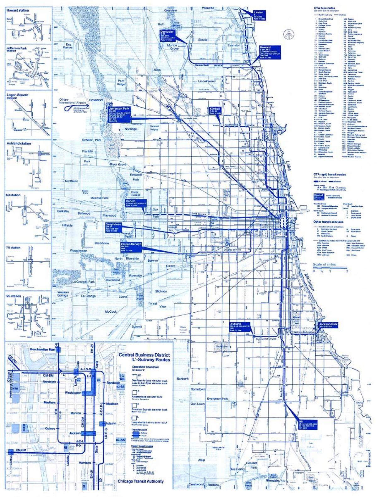 Chicago bus-system karta