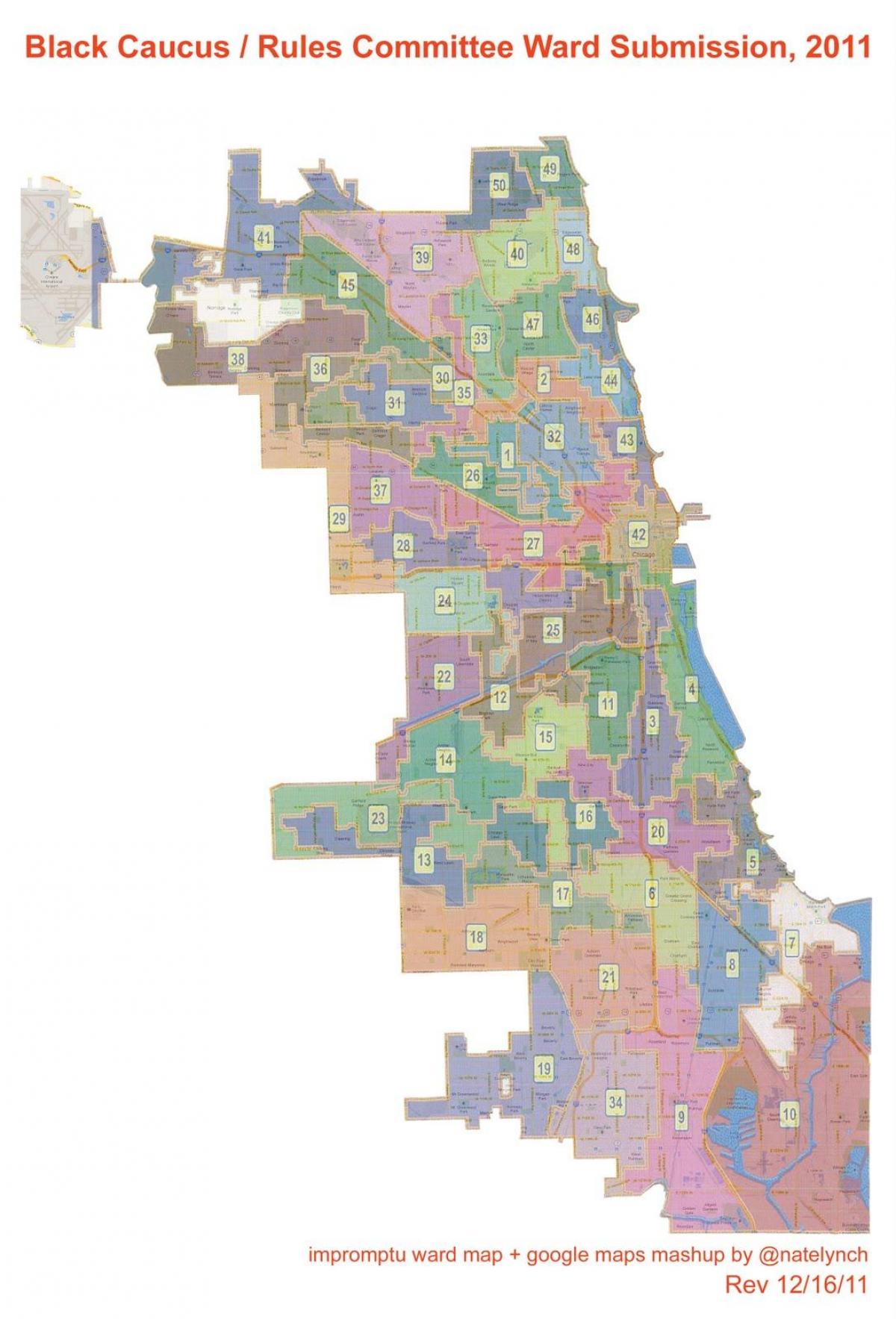 staden Chicago i församlingen karta