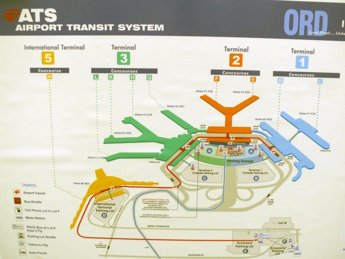 karta över O Hare terminaler