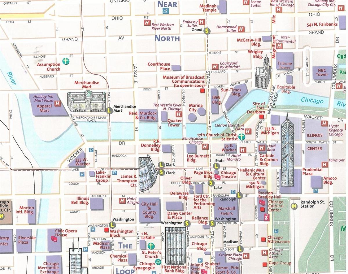 turist karta över Chicago