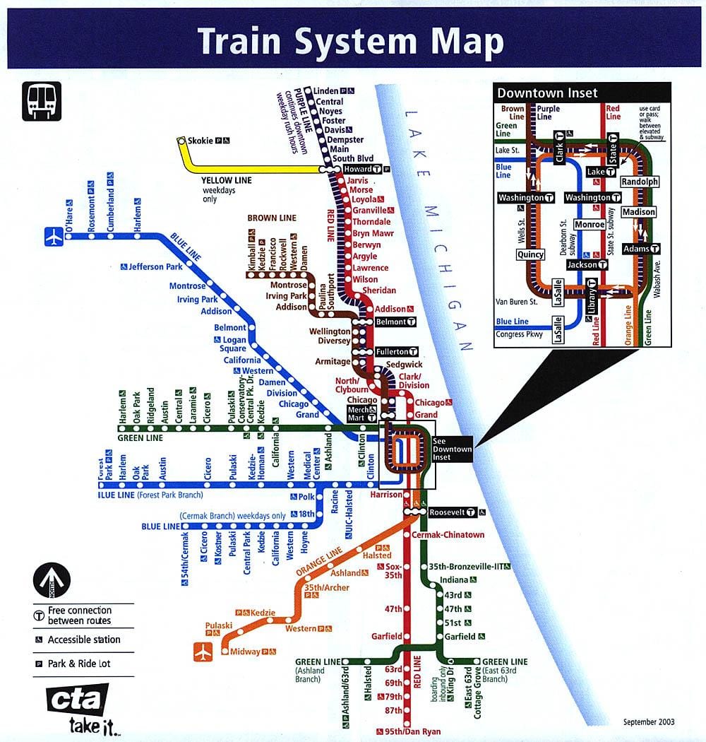 Chicago train system karta