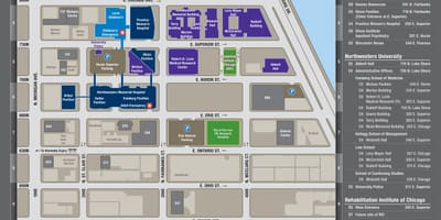 Nordvästra Chicago campus karta